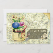 rustikale Vintage Hydrangea-Rose Kaugummi lädt ein Einladung (Vorderseite)