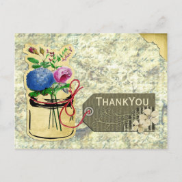 rustikale Vintage Hydrangea Rose Mason Jar Vielen  Postkarte