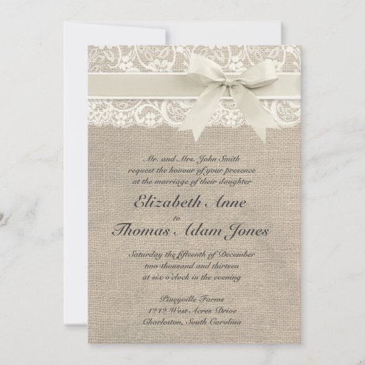 Rustikale Vintage Inspirierte Hochzeitseinladung Einladung (Vorderseite)