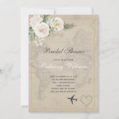 Rustikale Vintage Karte Brautdusche Einladung (Vorderseite)