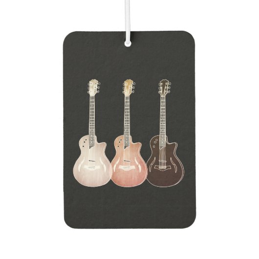 Rustikale Vintage Klassik Semi Acoustic Guitar Art Autolufterfrischer (Vorderseite)