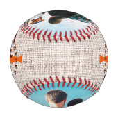 Rustikale Vintage Krawatte Foto Collage Vatertag Baseball (Rückseite)