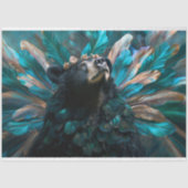 Rustikale Vintage Kronenkratzenbraun Bärendekoupag Seidenpapier (Vorderseite)