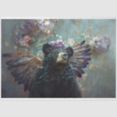 Rustikale Vintage Kronenkratzenbraun Bärendekoupag Seidenpapier (Vorderseite)