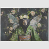 Rustikale Vintage Kronenkratzenbraun Bärendekoupag Seidenpapier (Vorderseite)