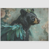 Rustikale Vintage Kronenkratzenbraun Bärendekoupag Seidenpapier (Vorderseite)