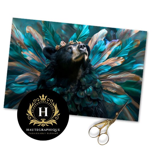 Rustikale Vintage Kronenkratzenbraun Bärendekoupag Seidenpapier