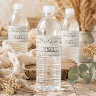 rustikale vintage ländliche Scheunenholz-Hochzeit Wasserflaschenetikett