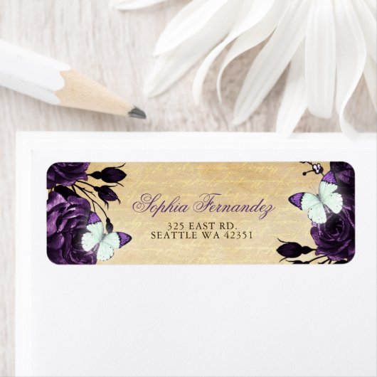 Rustikale Vintage Lila Blütenschmetterlinge (Insitu)