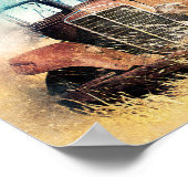 Rustikale Vintage LKW-Dekoupage drucken Poster (Ecke)