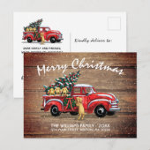 Rustikale Vintage Lkw-Hunde Ankündigungspostkarte (Vorne/Hinten)