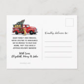 Rustikale Vintage Lkw-Hunde Ankündigungspostkarte (Rückseite)