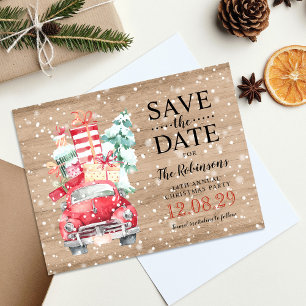 Rustikale Vintage LKW Weihnachten Save the Date Ankündigungspostkarte