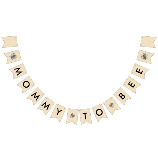 Rustikale Vintage Mama zur Bienen-Baby-Dusche Wimpelkette (Alle)