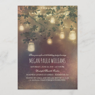 Rustikale Vintage Mason Jar Lights Geburtstagspart Einladung