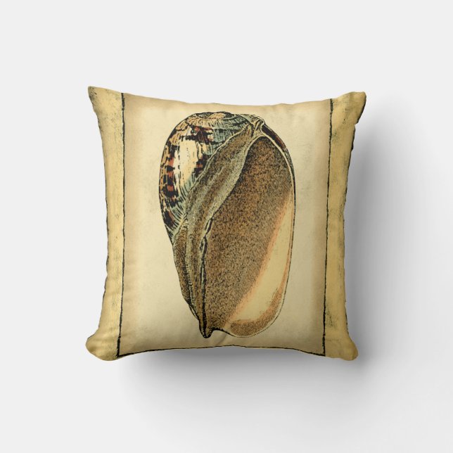 Rustikale Vintage Meeresmuschel Kissen (Vorderseite)