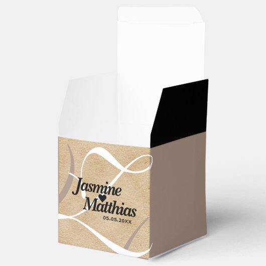 Rustikale, Vintage Mongram Burlap Wedding Geschenkschachtel (Geöffnet)