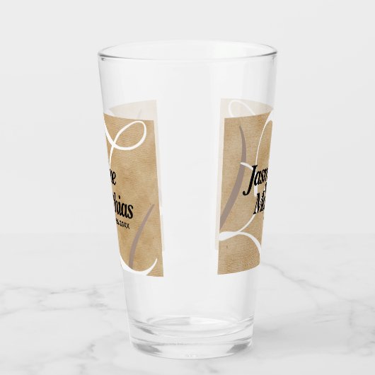 Rustikale, Vintage Mongram Burlap Wedding Glas (Links)