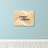 Rustikale, Vintage Mongram Burlap Wedding Leinwanddruck (Insitu (Holzboden))