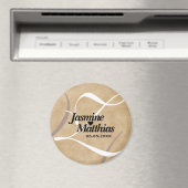 Rustikale Vintage Monogramm Save the Date Hochzeit Magnet (In Situ (Geschirrspüler))