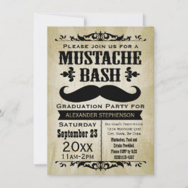 Rustikale Vintage Mustache Bash Graduation Party Einladung