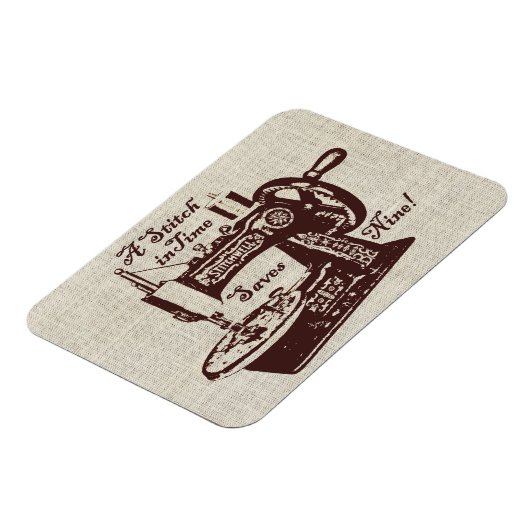 Rustikale Vintage Nähmaschine Magnet (Linke Seite)