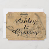 Rustikale Vintage Nantucket Einladung (Vorderseite)