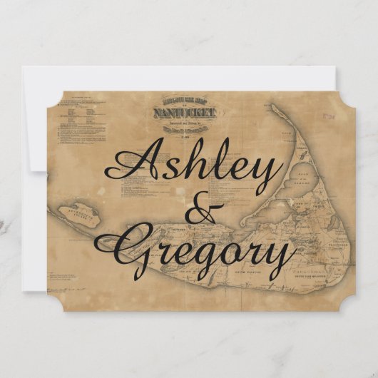 Rustikale Vintage Nantucket Einladung (Vorderseite)