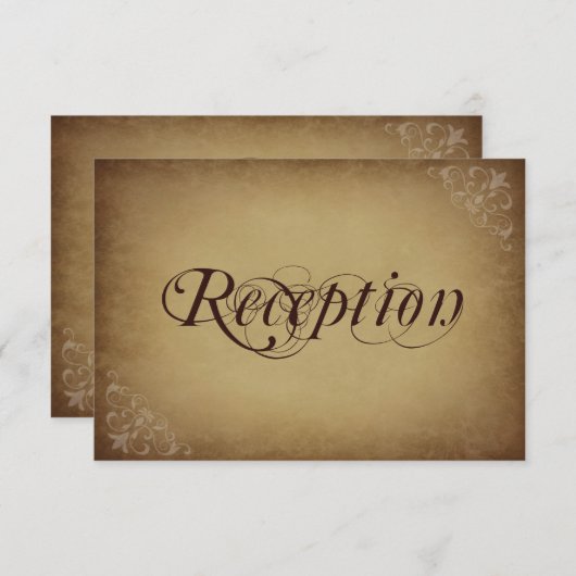 Rustikale Vintage Papier-Hochzeitskarten Begleitkarte (Vorne/Hinten)