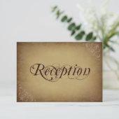 Rustikale Vintage Papier-Hochzeitskarten Begleitkarte (Stehend Vorderseite)