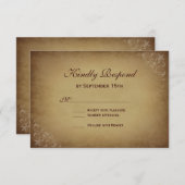 Rustikale Vintage Papier-Hochzeitskarten RSVP Karte (Vorne/Hinten)
