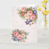 Rustikale Vintage personalisierte Blumenmuster     Karte (Gelbe Blume)