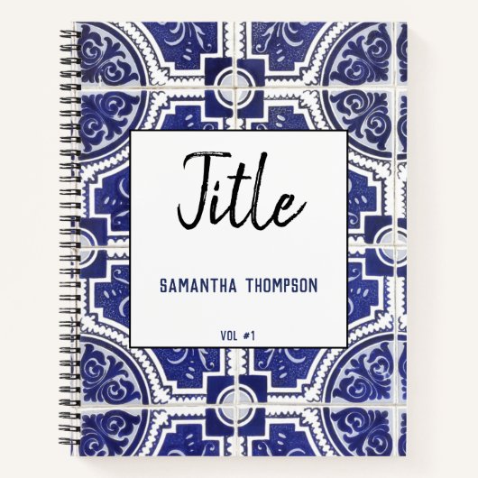 rustikale Vintage portugiesische Fliesenmuster-Ski Notizblock (Vorderseite)