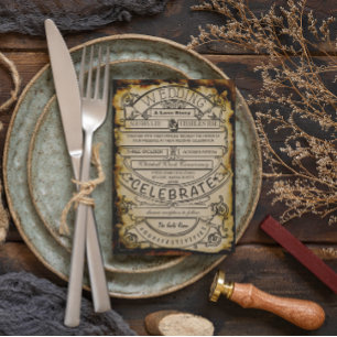 Rustikale Vintage Renaissance-Mittelaltertitelhoch Einladung