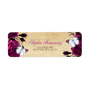 Rustikale Vintage-Rosa-Blumen-Schmetterling  