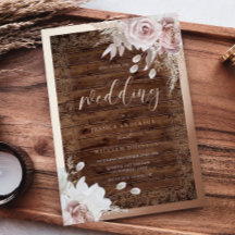 Rustikale Vintage-Rosé-Blumen-Roségold-Hochzeit