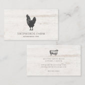 Rustikale, Vintage Roster-Holzfarm Visitenkarte (Vorne/Hinten)