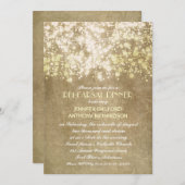 rustikale Vintage Saitenlichter Probe Dinner Einladung (Vorne/Hinten)