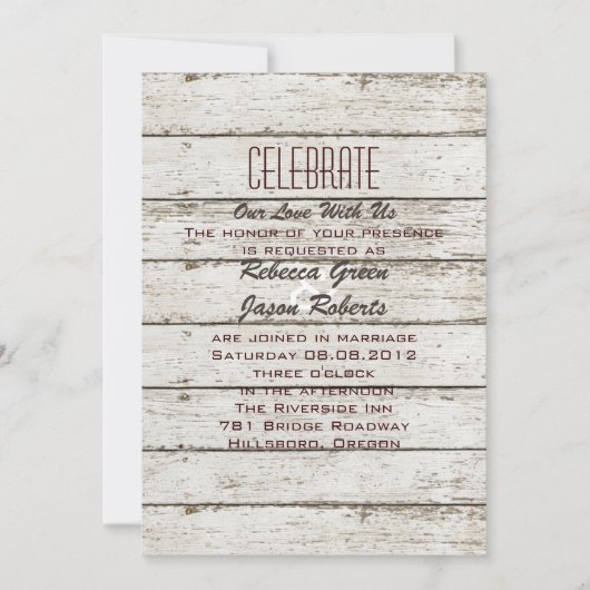 rustikale Vintage Scheunenholzhütte Einladung zur  (Vorderseite)