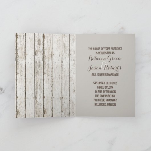 rustikale Vintage Scheunenholzhütte Einladung zur (Innenseite)