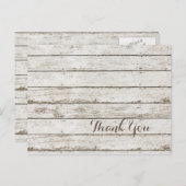 rustikale Vintage Scheunenholzhütte Hochzeit danke Postkarte (Vorne/Hinten)