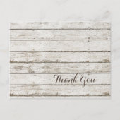 rustikale Vintage Scheunenholzhütte Hochzeit danke Postkarte (Vorderseite)