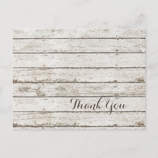 rustikale Vintage Scheunenholzhütte Hochzeit danke Postkarte (Vorderseite)