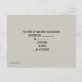 rustikale Vintage Scheunenholzverheiratung RSVP Einladungspostkarte (Rückseite)