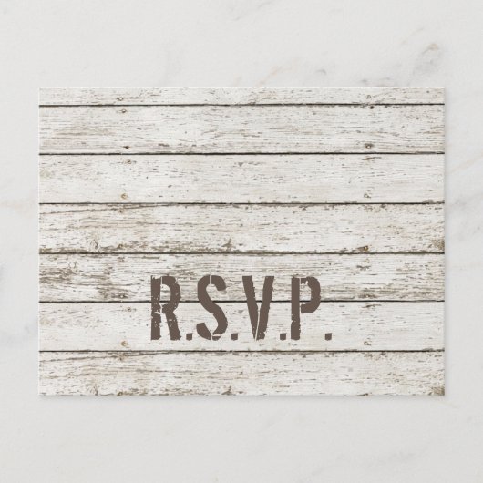 rustikale Vintage Scheunenholzverheiratung RSVP Einladungspostkarte (Vorderseite)