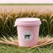 Rustikale Vintage Sketch Farm Milchkühe Weiß Runder Aufkleber