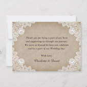 Rustikale Vintage Sonnenblume Hochzeit Danke Karte (Rückseite)