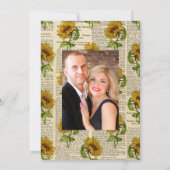 Rustikale Vintage Sonnenblumen Hochzeit Save The Date (Rückseite)