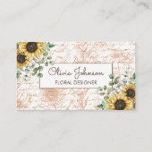 Rustikale Vintage Sonnenblumenwasserfarbenkarte Visitenkarte (Vorderseite)