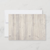 Rustikale Vintage Spitzen- und Holzhochzeit RSVP Karte (Rückseite)